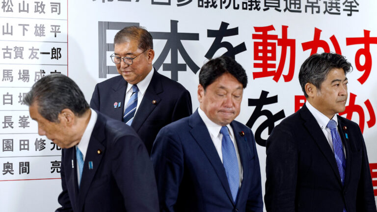 Calls for Japan’s Leader to Resign as His Party Faces Election Defeat