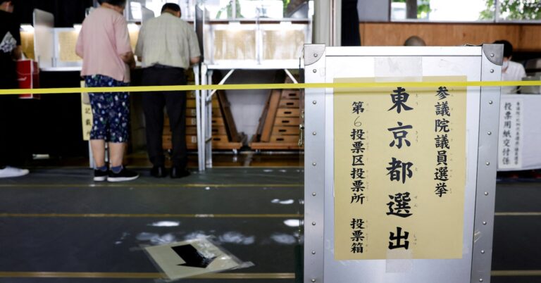 Japan's minority government likely to lose upper house control, exit polls show